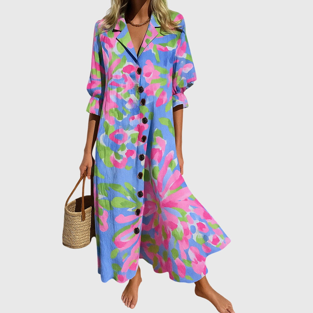 Jana | Casual Dress Women Boho Lace Flowy Printed Lightweight Summer Festival Holiday