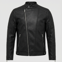 Nora women's faux leather jacket by Christine Brewer featuring a sleek, tailored design with a modern fit.