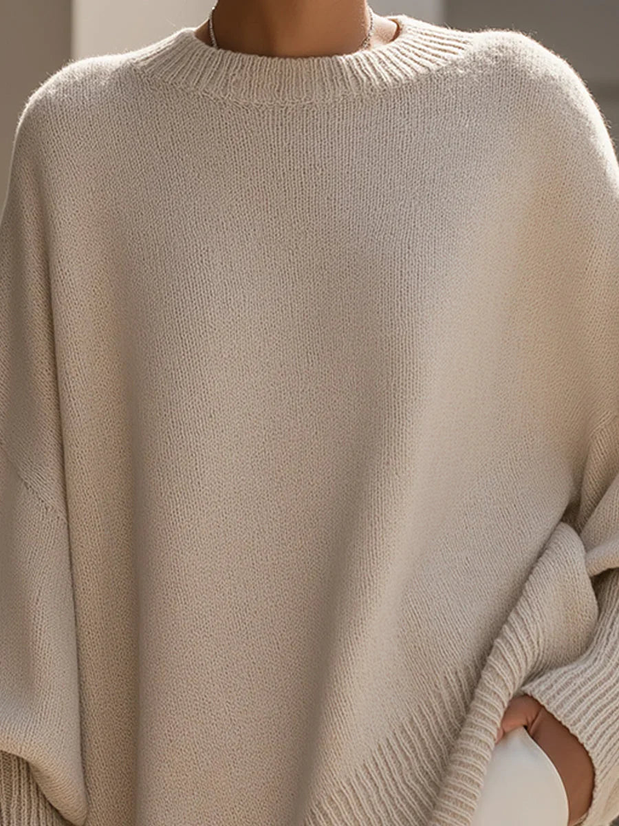 Paige | Knit Cardigan Sweater Oversized Crew Neck Batwing Sleeve Women Winter Warm Ribbed Long