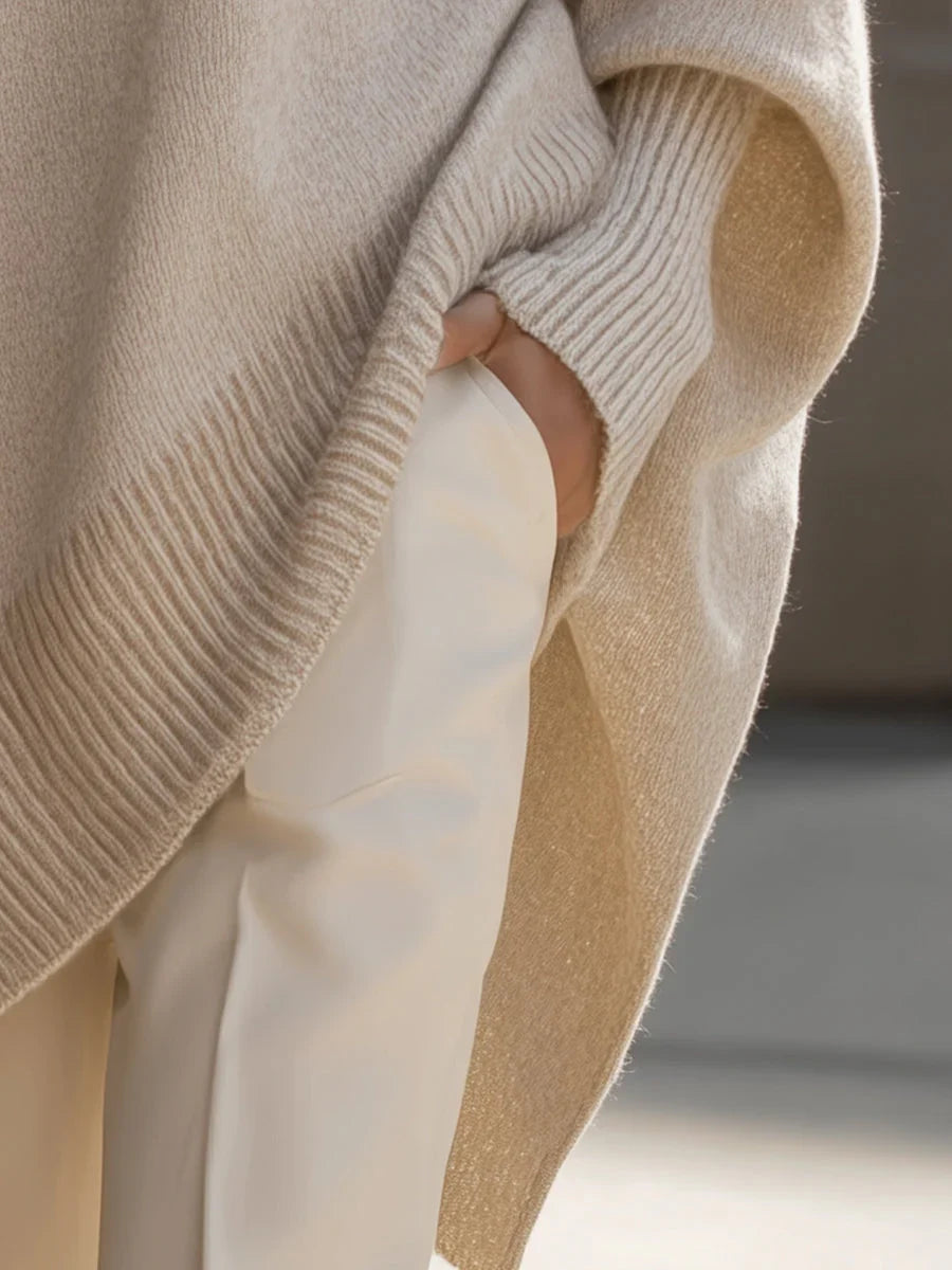 Paige | Knit Cardigan Sweater Oversized Crew Neck Batwing Sleeve Women Winter Warm Ribbed Long