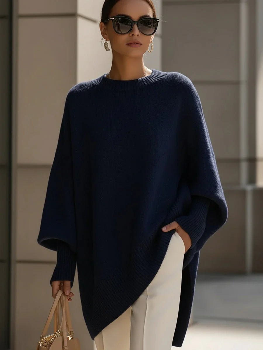 Paige | Knit Cardigan Sweater Oversized Crew Neck Batwing Sleeve Women Winter Warm Ribbed Long