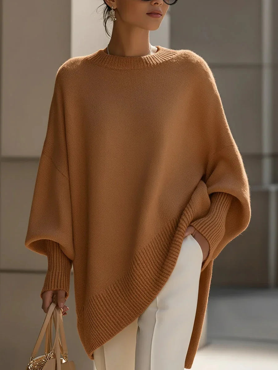 Paige | Knit Cardigan Sweater Oversized Crew Neck Batwing Sleeve Women Winter Warm Ribbed Long