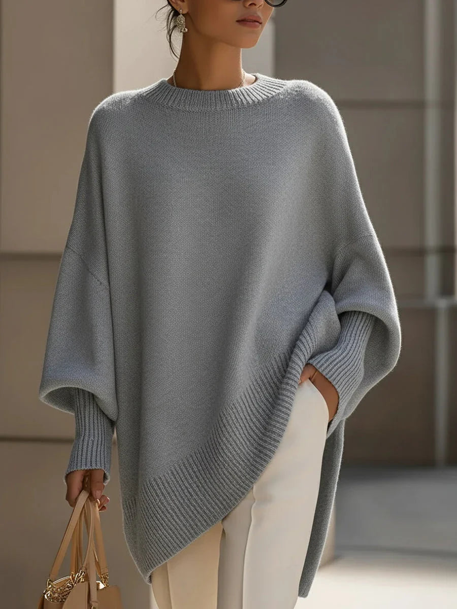 Paige | Knit Cardigan Sweater Oversized Crew Neck Batwing Sleeve Women Winter Warm Ribbed Long