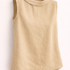 Emily sleeveless knit tank top for women by Christine Brewer, featuring a fitted, sleeveless design in soft, stretchy fabric.