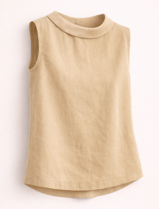 Emily sleeveless knit tank top for women by Christine Brewer, featuring a fitted, sleeveless design in soft, stretchy fabric.