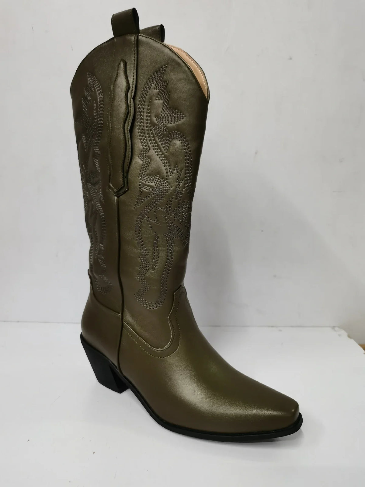 Victoria1 | Cowboy Boots, Western Boots, Women, Pointed Toe, Block Heel, Embroidered, Pull On, Faux