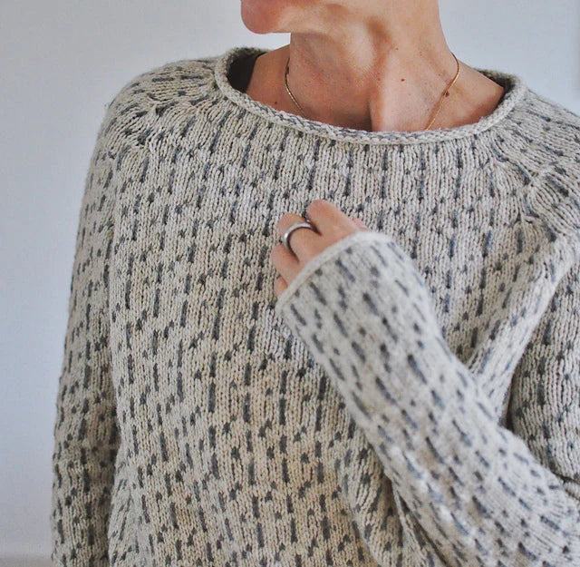Christine Brewer Penelope women's knit sweater in cozy, textured fabric, featuring a classic crew neck and long sleeves.