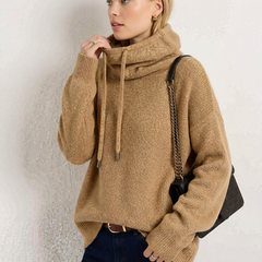 Ribbed Fern hoodie for women by Christine Brewer, featuring a comfortable fit and textured fabric in a stylish design.