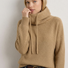 Ribbed Fern hoodie for women by Christine Brewer, featuring a cozy, textured fabric in a stylish green shade.