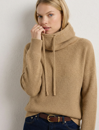 Ribbed Fern hoodie for women by Christine Brewer, featuring a cozy, textured fabric in a stylish green shade.