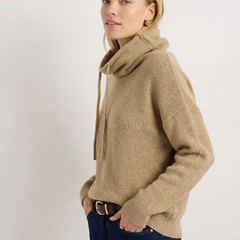 Pink ribbed hoodie for women featuring fern embroidery from Christine Brewer, casual and comfortable fit.