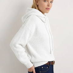 Ribbed Fern hoodie for women by Christine Brewer, featuring a cozy, textured fabric and a relaxed fit.