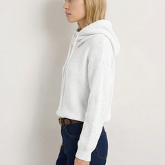 Ribbed women's hoodie with fern pattern by Christine Brewer, featuring a relaxed fit and cozy fabric for casual wear.