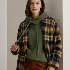 Ribbed Fern hoodie for women by Christine Brewer featuring a cozy, textured knit fabric and a relaxed fit.