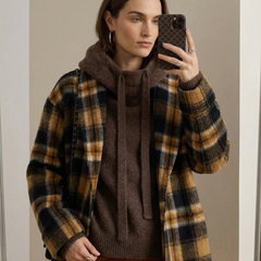 Ribbed Fern hoodie for women by Christine Brewer, showcasing the soft fabric, relaxed fit, and stylish ribbed texture.