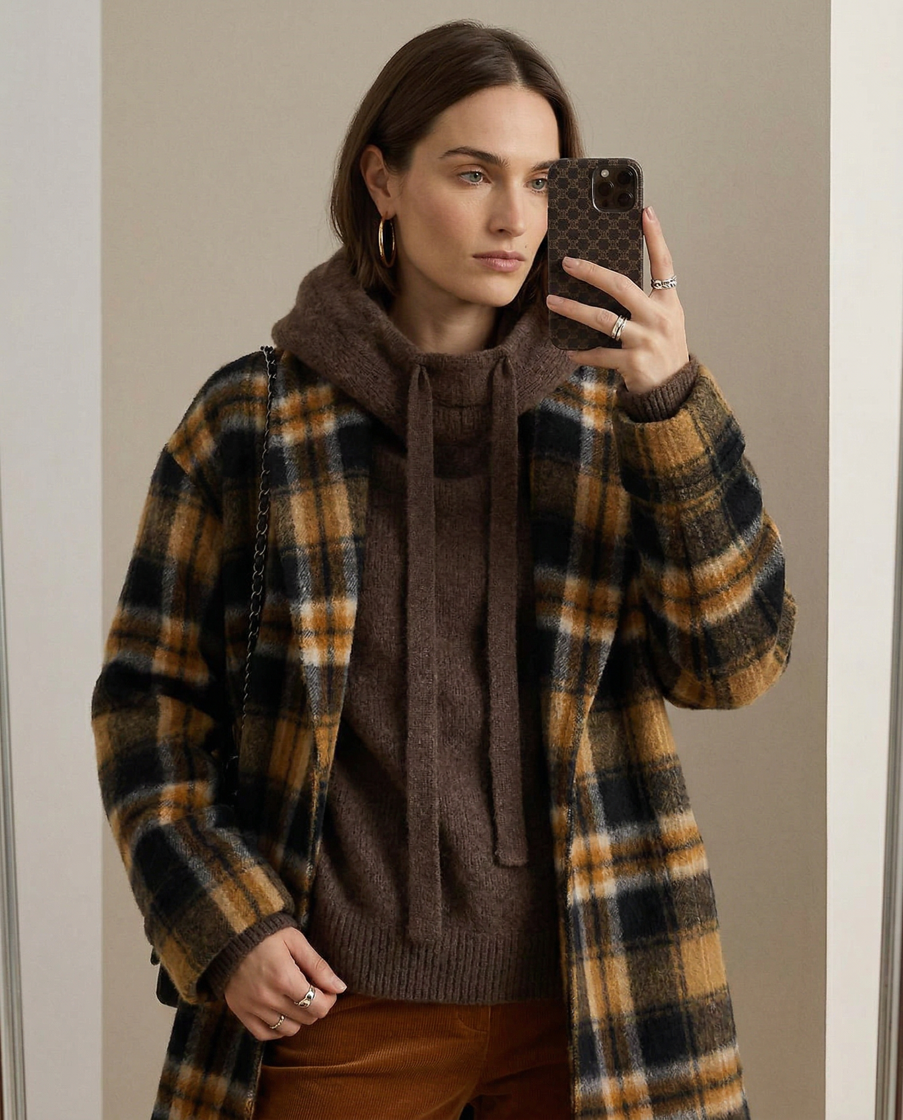 Ribbed Fern hoodie for women by Christine Brewer, showcasing the soft fabric, relaxed fit, and stylish ribbed texture.