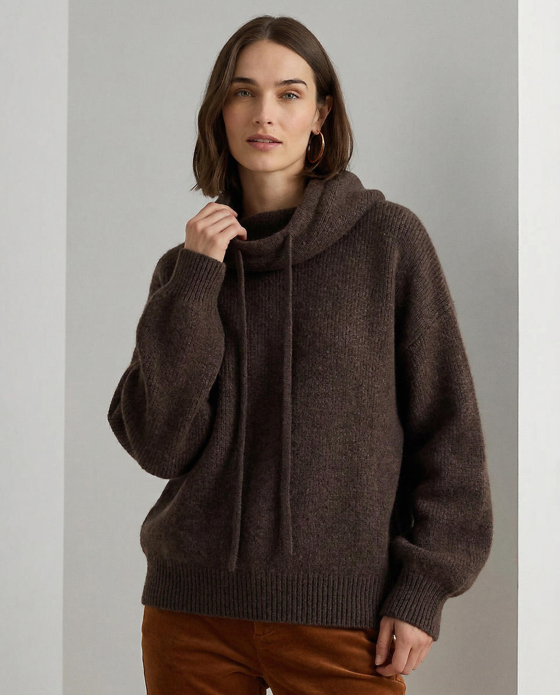 Ribbed Fern hoodie for women by Christine Brewer, featuring a comfortable fit and stylish ribbed texture in a vibrant green shade.