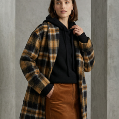 Ribbed Fern hoodie for women by Christine Brewer, featuring a cozy knit design, long sleeves, and a relaxed fit.
