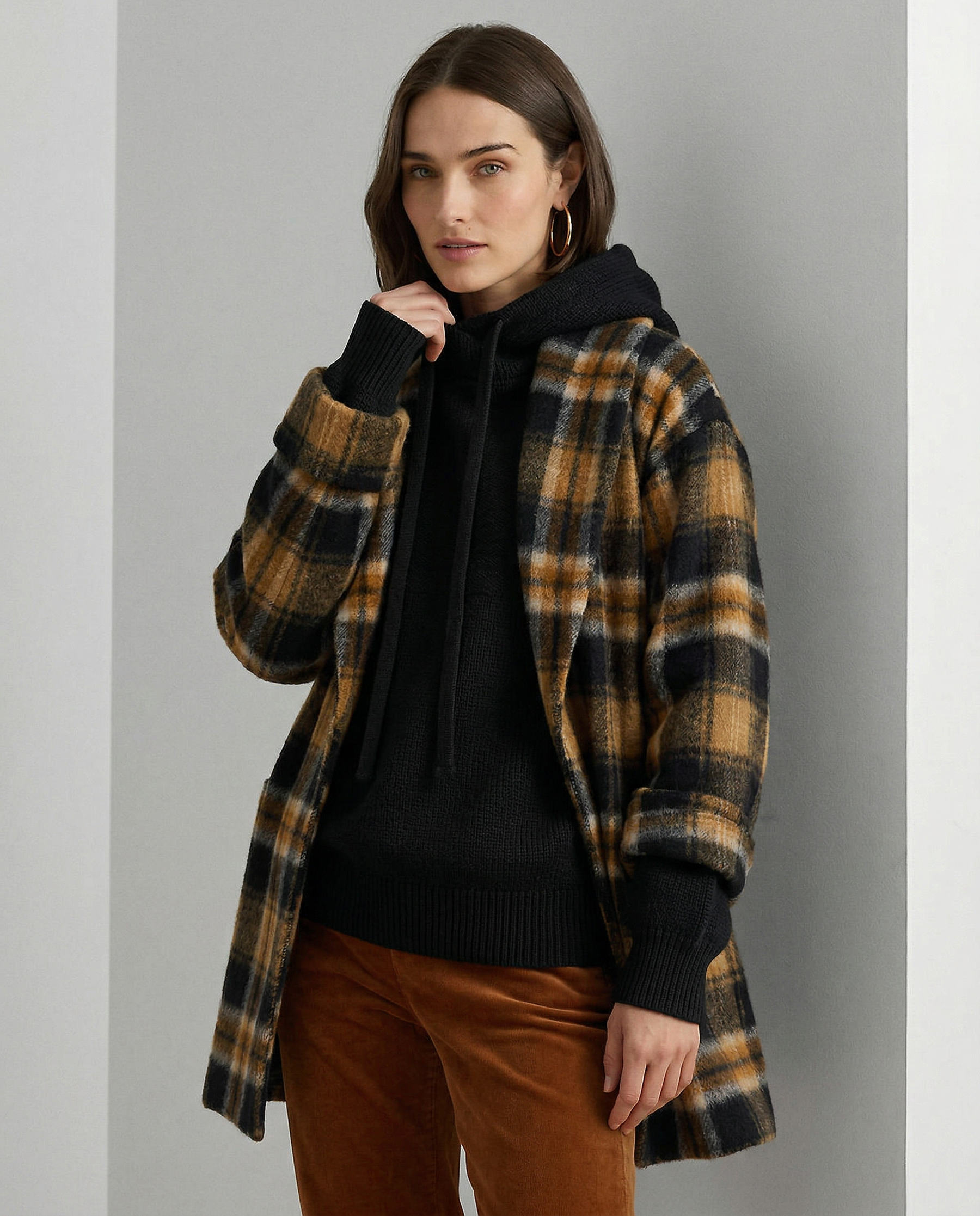 Women’s ribbed hoodie by Christine Brewer featuring a fern design, soft fabric, and relaxed fit for comfortable casual wear.