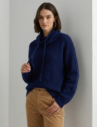 Ribbed Fern hoodie for women by Christine Brewer, featuring a relaxed fit and cozy fabric in a vibrant green color.