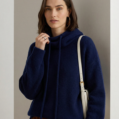 Ribbed Fern hoodie for women by Christine Brewer, featuring a cozy, textured knit fabric and a relaxed fit.