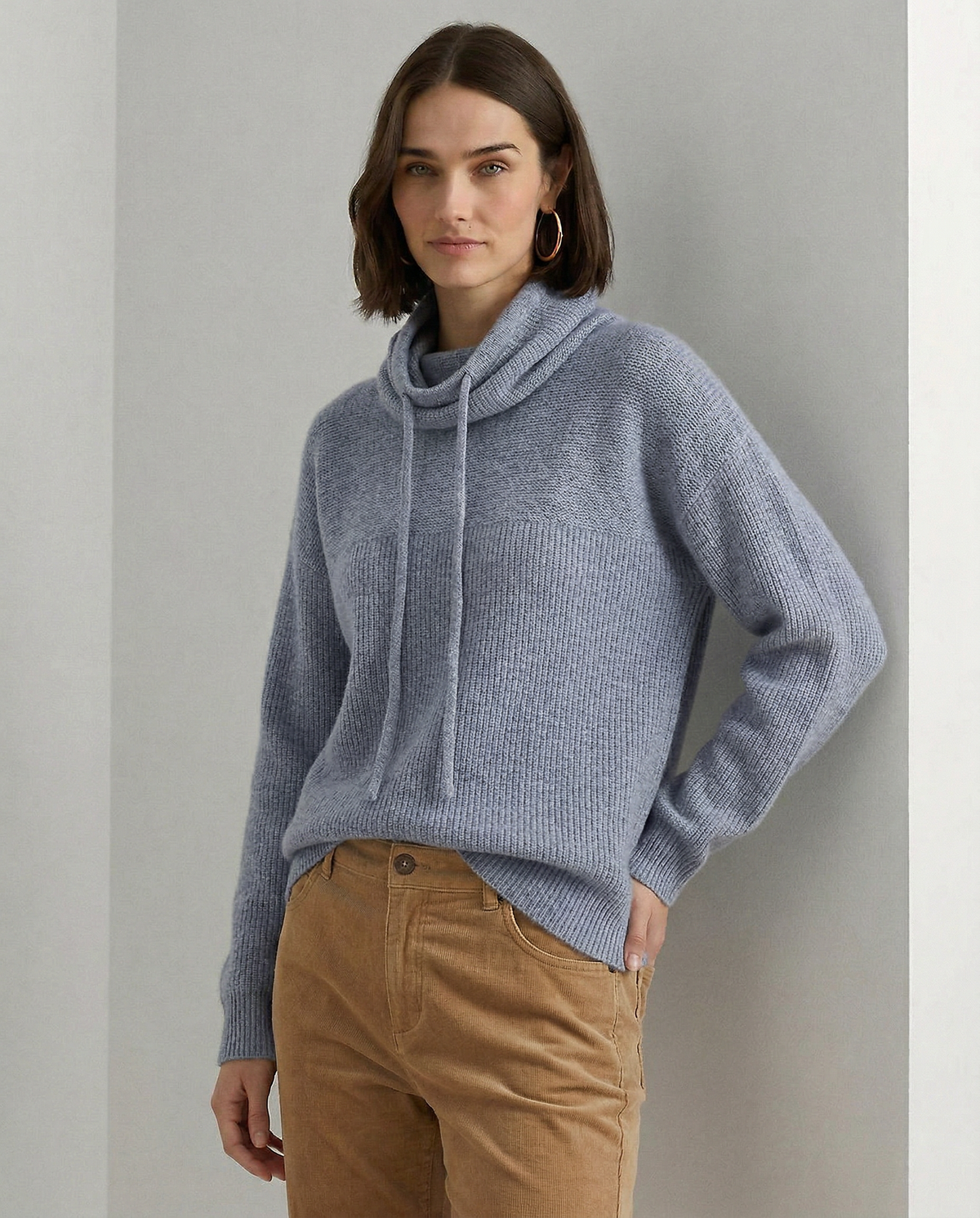 Fern ribbed hoodie for women by Christine Brewer, featuring a cozy fit and ribbed texture in a stylish design.