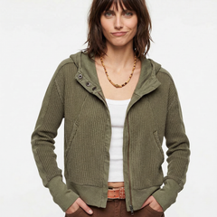 Christine Brewer Mia cropped hooded hoodie for women, featuring a stylish hood, relaxed fit, and comfortable casual design.