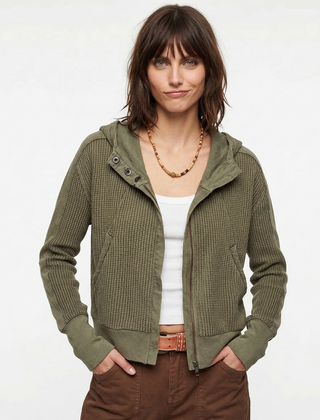 Christine Brewer Mia cropped hooded hoodie for women, featuring a stylish hood, relaxed fit, and comfortable casual design.