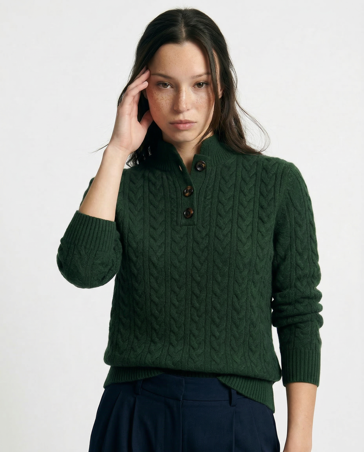 Florentine | Cable-Knit Button-Front Sweater for Women