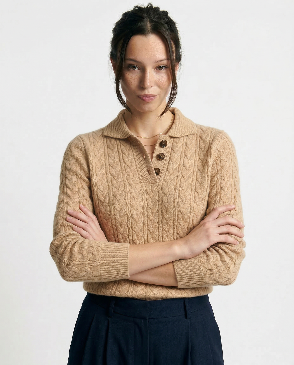 Florentine | Cable-Knit Button-Front Sweater for Women