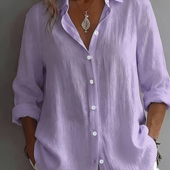 Christine Brewer Mia women's button-up shirt, stylish tops featuring a tailored fit and classic collar in soft fabric.