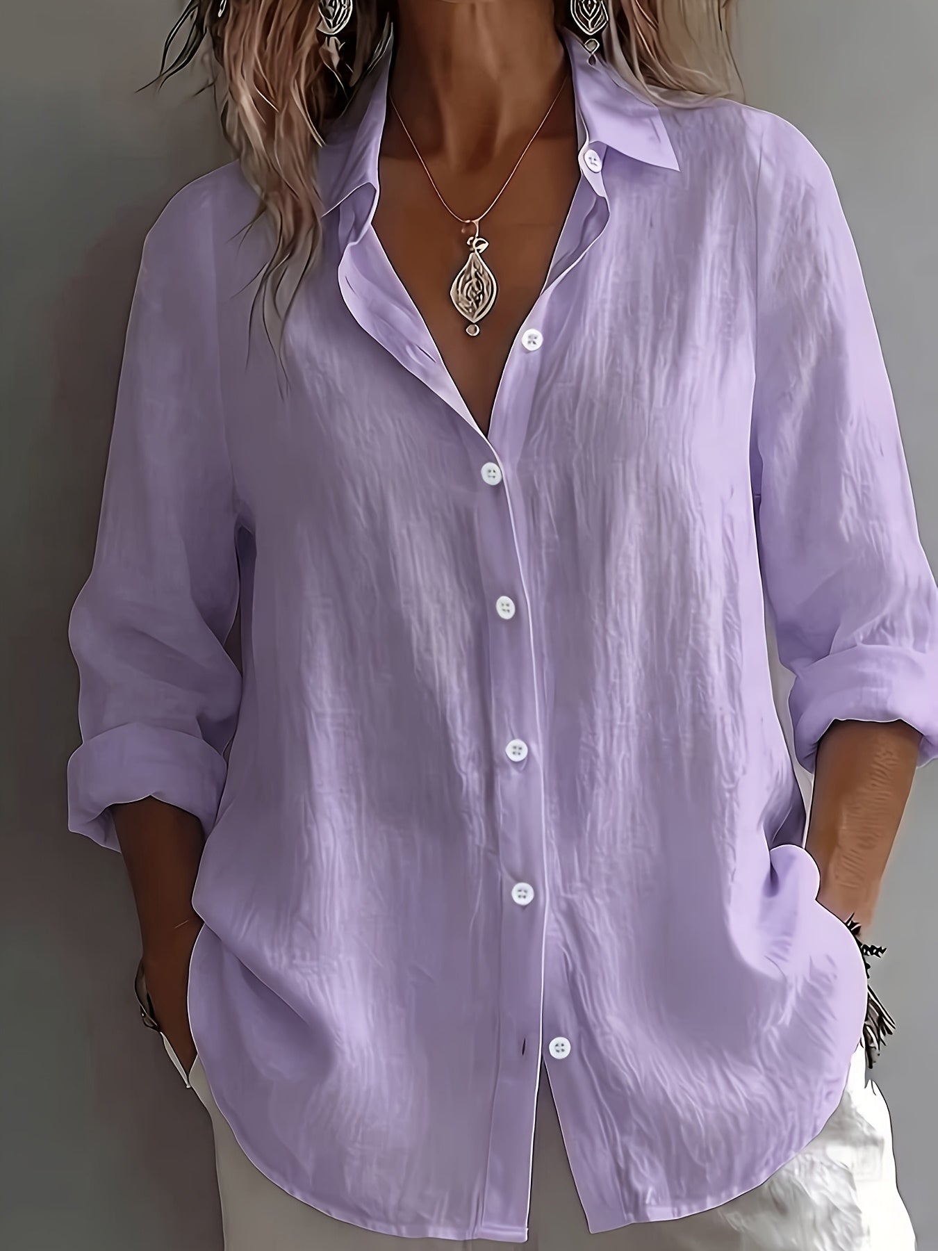 Christine Brewer Mia women's button-up shirt, stylish tops featuring a tailored fit and classic collar in soft fabric.
