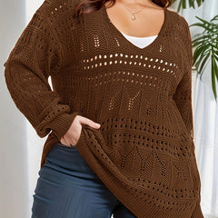 Christine Brewer Isabella V-neck knit top for women, featuring a stylish V-neck design and cozy knit fabric.