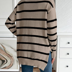 Christine Brewer Megan striped sweater for women featuring a classic multicolor striped design, cozy and stylish for everyday wear.