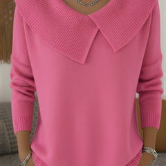 Christine Brewer Pamela wool sweater for women, featuring a cozy knit design in neutral tones, perfect for fall and winter wear.