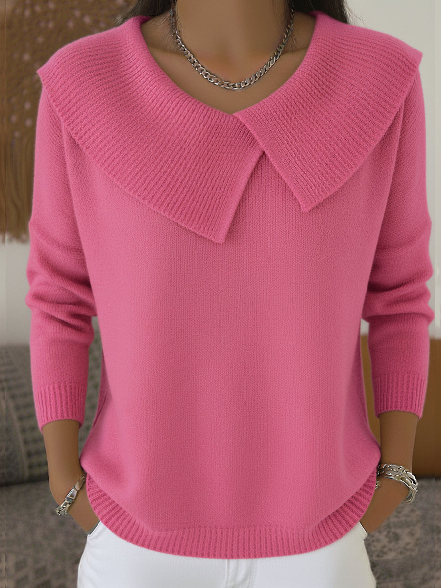 Christine Brewer Pamela wool sweater for women, featuring a cozy knit design in neutral tones, perfect for fall and winter wear.