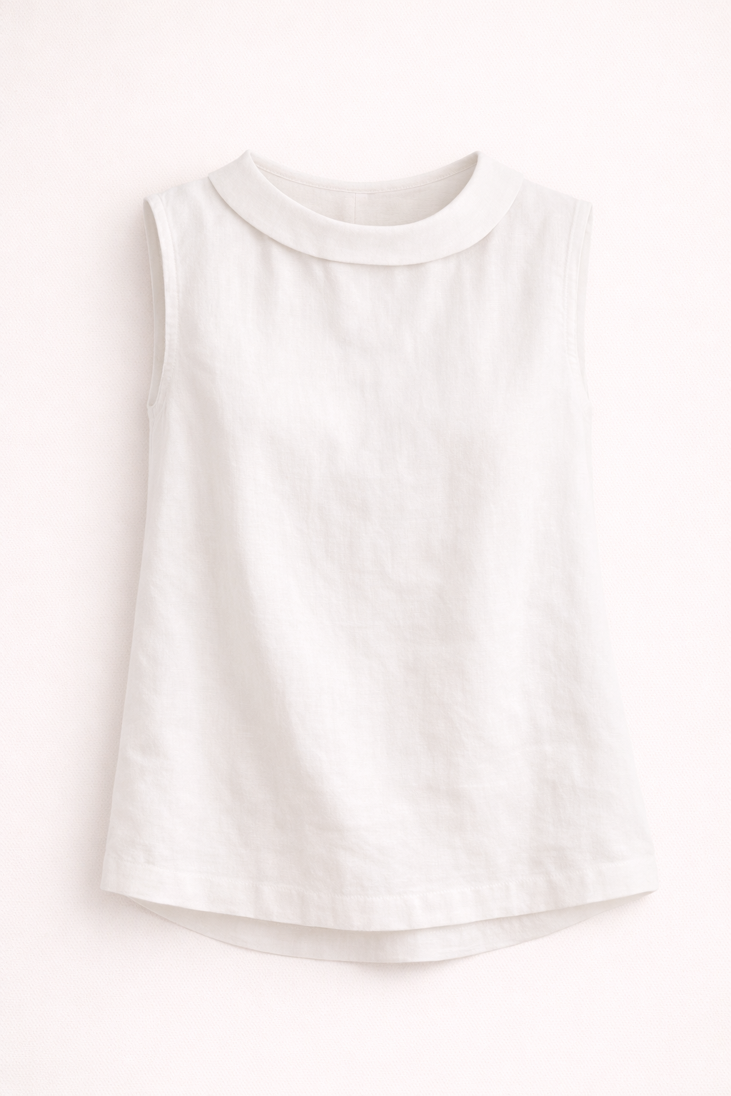Emily sleeveless knit tank top for women by Christine Brewer, featuring a fitted design and soft fabric in a neutral color.