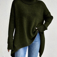 Christine Brewer Bridget high neck sweater for women, showcasing a cozy knit in a neutral color with a fitted silhouette.