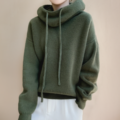 Christine Brewer Madelyn women's hooded sweater, cozy hoodie with front pocket and drawstring hood, in soft knit fabric.