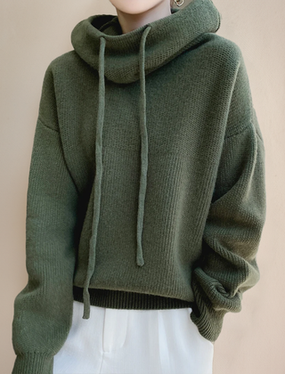 Christine Brewer Madelyn women's hooded sweater, cozy hoodie with front pocket and drawstring hood, in soft knit fabric.