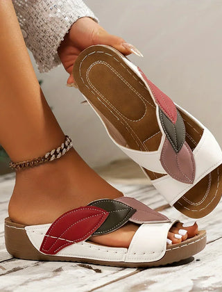 Solveig women's orthopedic slip-on sandals by Christine Brewer, featuring comfortable footbed and supportive design.