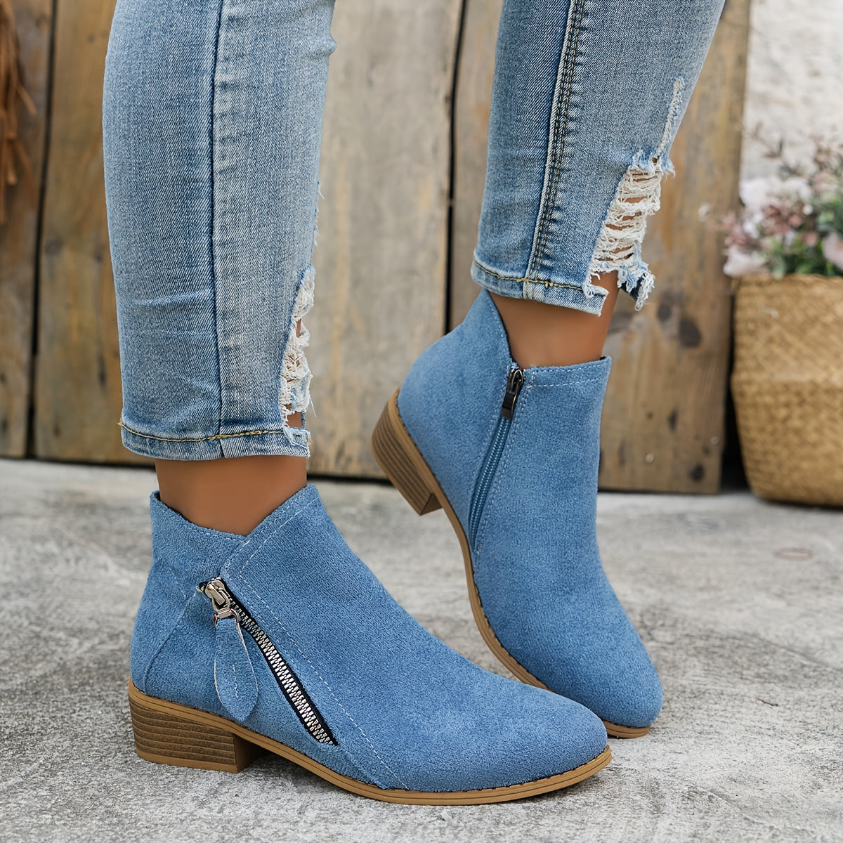 Millicent | Ankle Boots, Women, Dual Zip, Block Heel, Low Heel, Cushioned, Fall, Winter, Booties,