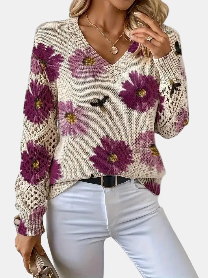 Women’s knit cardigan sweater by Christine Brewer, featuring a cozy Jocelyn design with textured knit fabric and button closure.