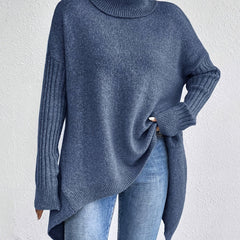 Christine Brewer Bridget high neck women's sweater in cozy knit fabric, featuring a stylish high neckline and relaxed fit.