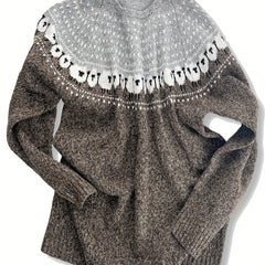 Emily chic Nordic sweater by Christine Brewer, soft knit with a cozy, stylish design featuring intricate Nordic patterns.