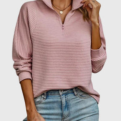 Christine Brewer Ruth half-zip sweater for women in cozy knit fabric, featuring a half-zip front and stylish fit