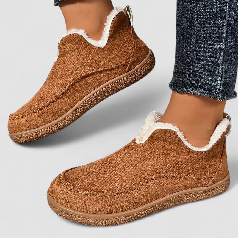 Comfortable Dorry orthopedic boots for women by Christine Brewer, featuring supportive design and neutral color for everyday wear.