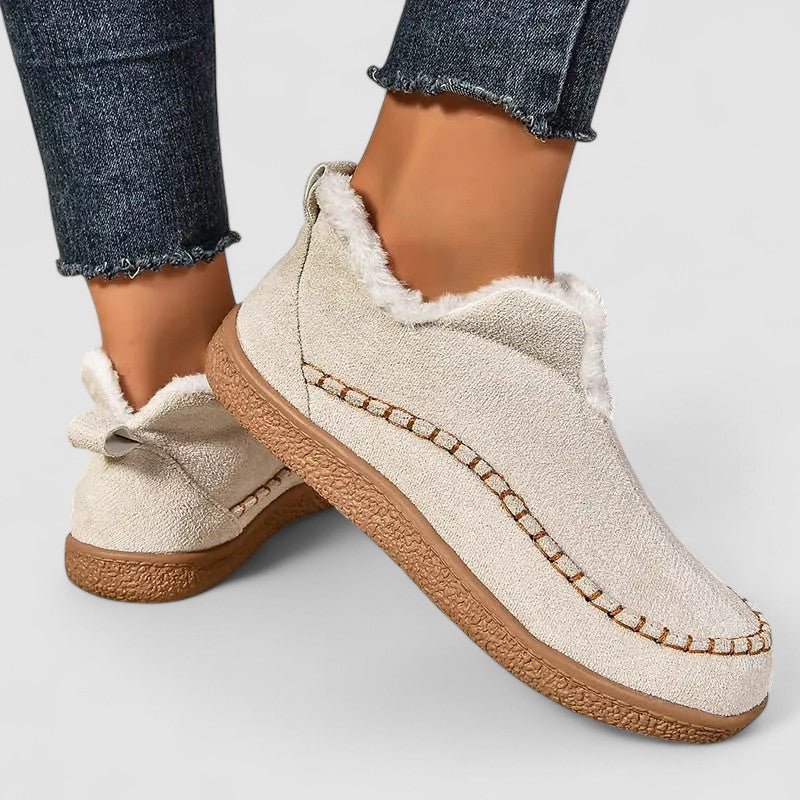 Comfortable Christine Brewer Dorry orthopedic boots for women, featuring supportive design and stylish black leather exterior.