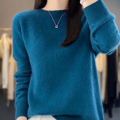 Christine Brewer Delilah cozy, relaxed fit fluffy sweater with a soft, plush texture and elegant design, perfect for casual wear.