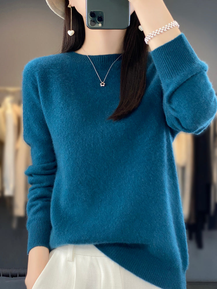 Christine Brewer Delilah cozy, relaxed fit fluffy sweater with a soft, plush texture and elegant design, perfect for casual wear.
